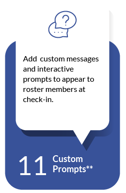Cloud-in-Hand - Custom Prompts messages and selection appear at check-in