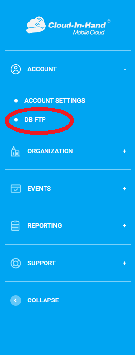 Cloud-In-Hand DB FTP setup