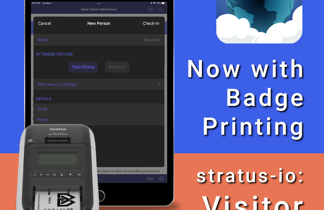 iPad with badge printer