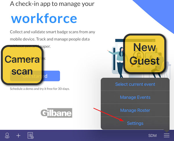 Speed up RFID-NFC-Barcode event check-in with float buttons menu settings