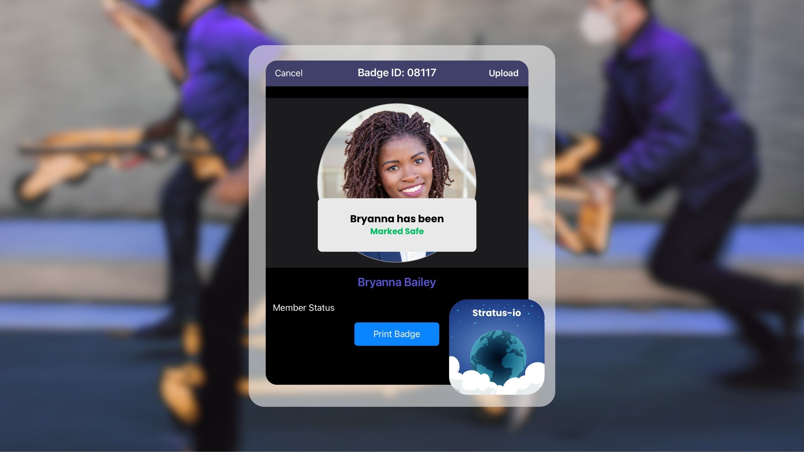A screenshot of Stratus-io Time and Attendance "Marked Safe" Feature
