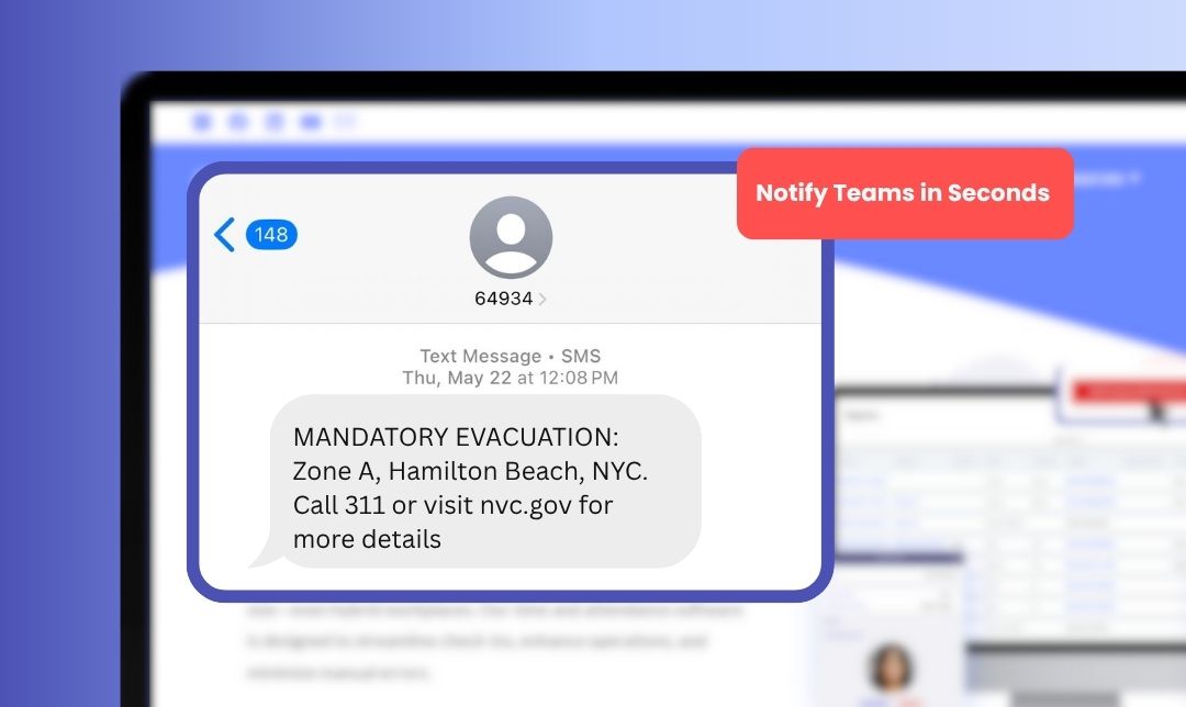 A screenshot of an Stratus-io: Emergency Management Software SMS notification Feature.