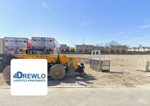 Drewlo construction site illustrating jobsite-based time tracking for construction case study.