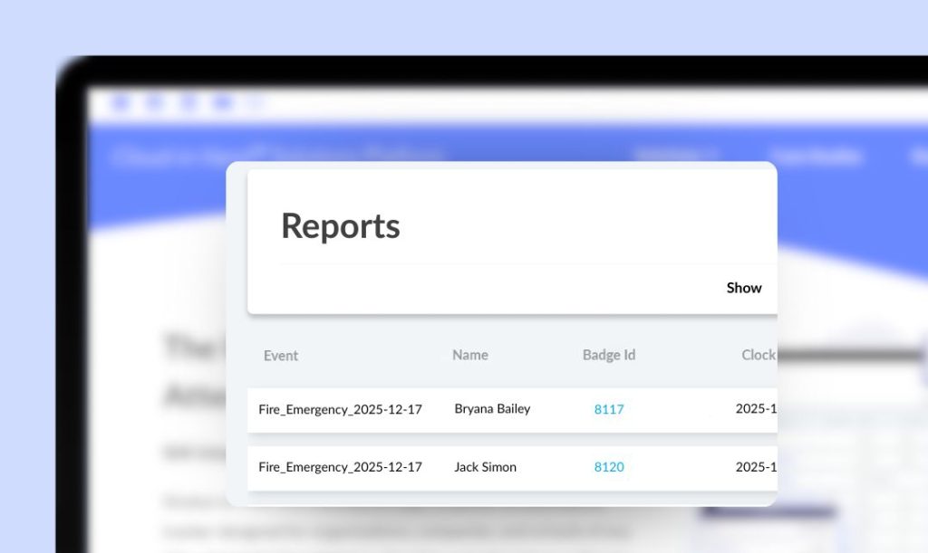 Reports screenshot using Stratus-io Time and Attendance Software